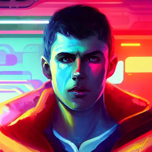 Image similar to blade runner rick decard digital painting bioluminance alena aenami artworks in 4 k design by lois van baarle by sung choi by john kirby artgerm style pascal blanche and magali villeneuve