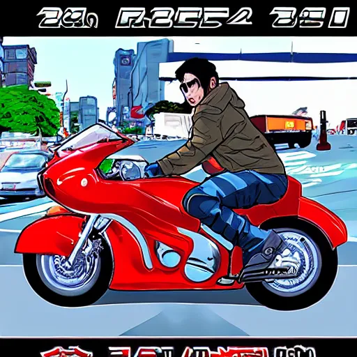 Image similar to akira style motorcycles in the streets of san francisco in 2 0 4 8