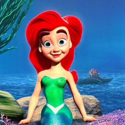 Prompt: Sajid Javid as ((Ariel) The Little Mermaid), Disney cartoon, tail fin