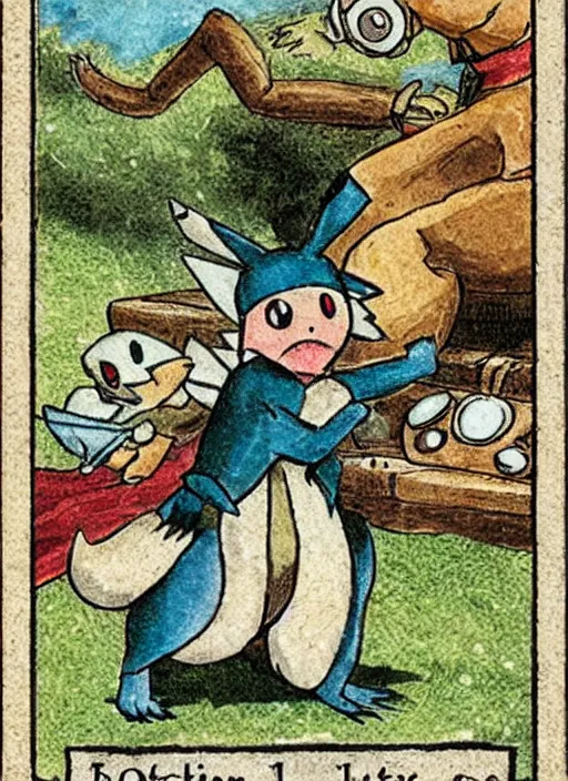 Image similar to a pokemon card from the 1 6 9 0 s