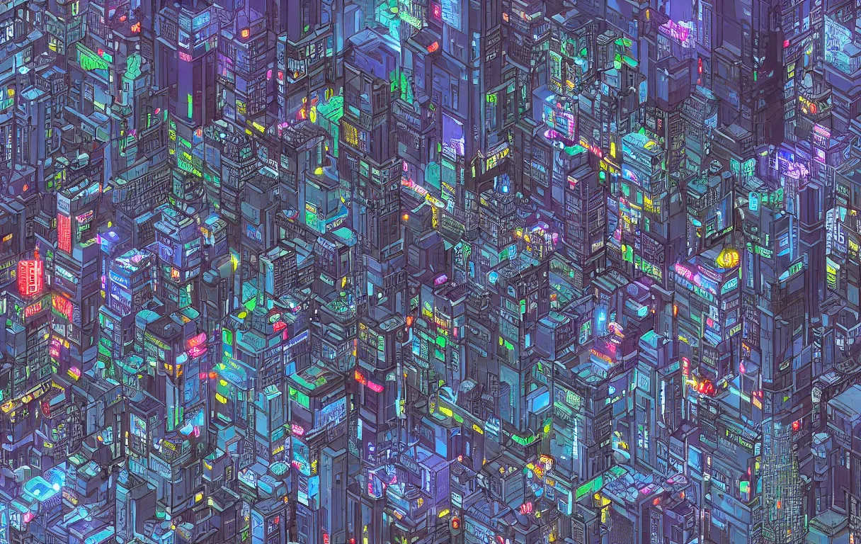 Prompt: a cyberpunk city, pixel art, by Kirokaze