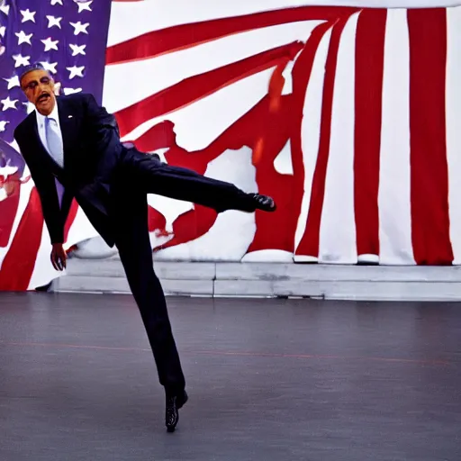 Image similar to barack obama breakdancing