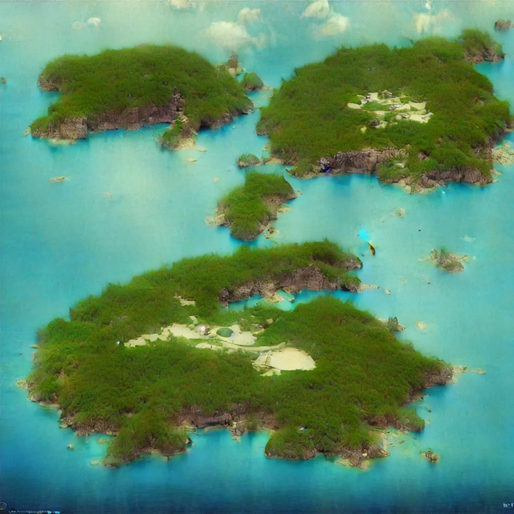 Image similar to a photo of fantasy exotic green heart - shaped island with blue lagoon, tranquil scene, aerial view by gaston bussiere, anna nikonova aka newmilky, greg rutkowski, yoji shinkawa, yoshitaka amano, tsutomu nihei, muira, moebius, donato giancola, trending on artstation, featured on pixiv