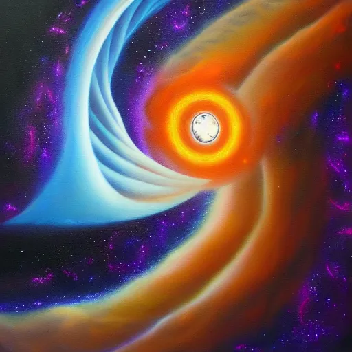 Image similar to scifi astral spirit space journey in oil painting, spiral vortex, trending on artstation, award winning, emotional, highly detailed ethereal surrealist art