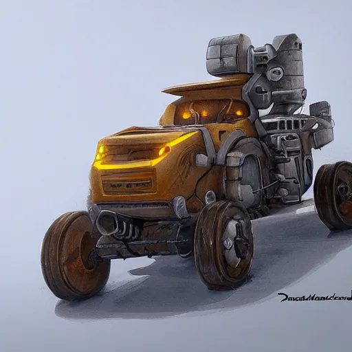 Image similar to concept art of small mining vehicle by Dawid Michalczyk