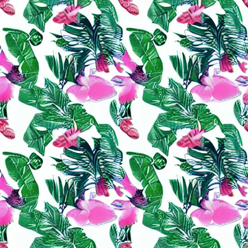 Image similar to exquisite fresh tropical print with beautiful and high resolution elements developed into seamless patterns