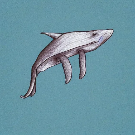 Image similar to “drawing of a flying whale by devin elle kurtz”