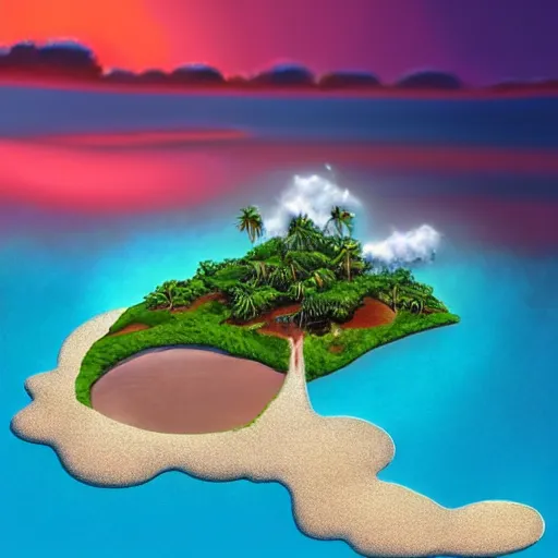 Prompt: “poop island with flies, Bahamas, Beautiful sunset, dynamic lighting, blue water, white sand, dolphin made of poop jumping out of water, trending on artstation, detailed, masterpiece”