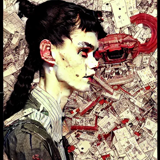 Prompt: portrait painted in norman rockwell style drawn by vania zouravliov and takato yamamoto, inspired by cyberpunk, intricate acrylic gouache painting, high detail, sharp high detail, artstation