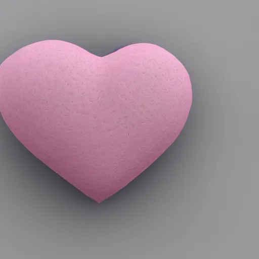 Image similar to 3d render of a rough clay heart shape in the middle of a gray sheet of paper, range of pastel colors on the left side