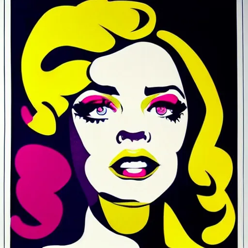 Image similar to pop art poster of a beautiful woman