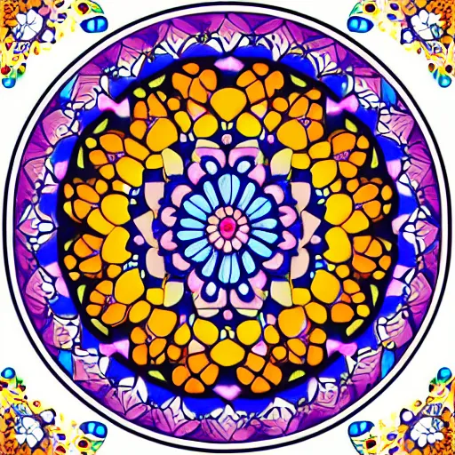 Image similar to Mandala with flowers and hearts