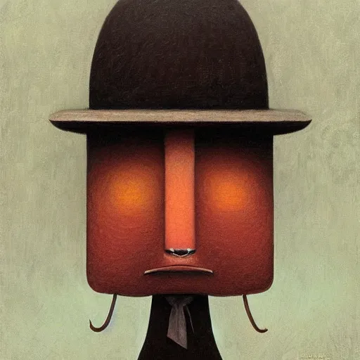 Image similar to a portrait of a character by Shaun Tan