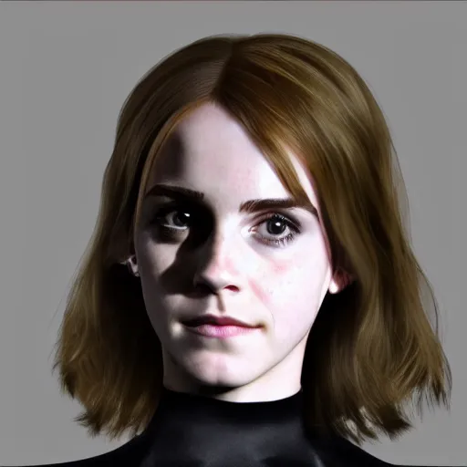 Prompt: emma watson as hermione granger transforming into a black cat, 3 d render