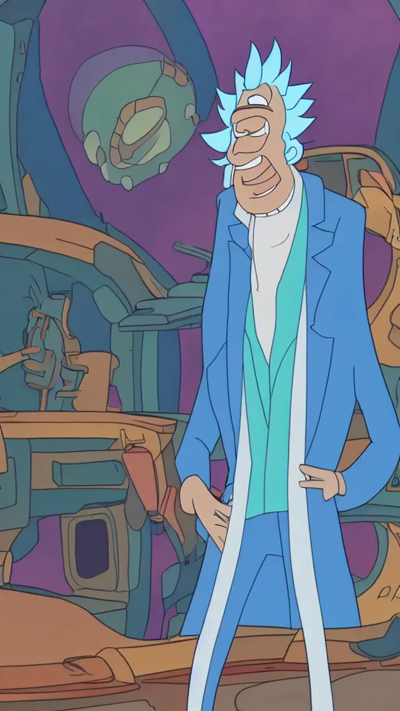 Image similar to rick sanchez as a disney character, 8 k