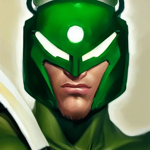 Prompt: greg manchess portrait painting of armored green lantern as overwatch character, medium shot, asymmetrical, profile picture, organic painting, sunny day, matte painting, bold shapes, hard edges, street art, trending on artstation, by huang guangjian and gil elvgren and sachin teng