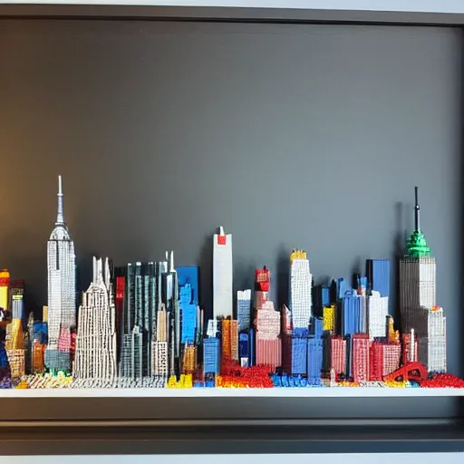 Image similar to new york skyline made from lego