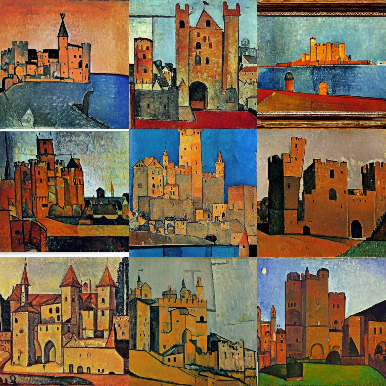Prompt: medieval castle, by Amedeo Modigliani