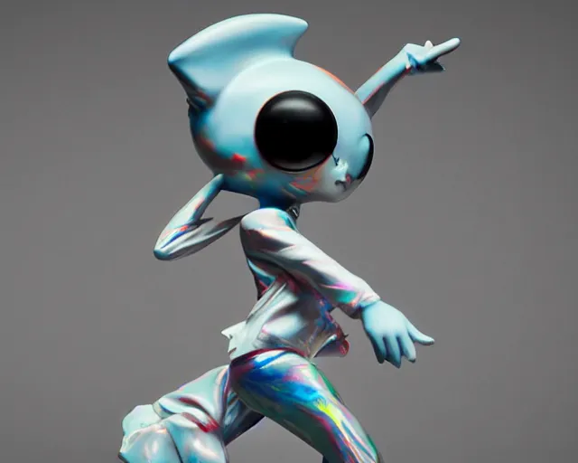 Image similar to James Jean isolated cool fictional character vinyl figure, figure photography, smooth sharp focus, holographic undertones, anime stylized, high detail, ethereal lighting - H 640