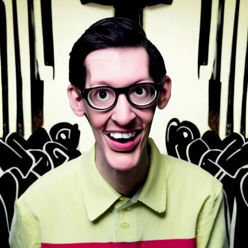 Prompt: neil cicierega wearing a fake long pinocchio nose