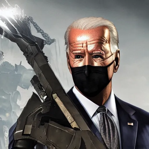 Image similar to Joe Biden in Metal Gear Rising: Revengeance
