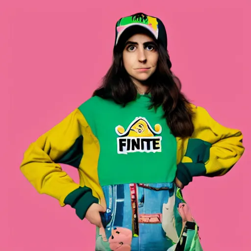 Prompt: hila klein, teddy fresh, fortnite skin, loading screen