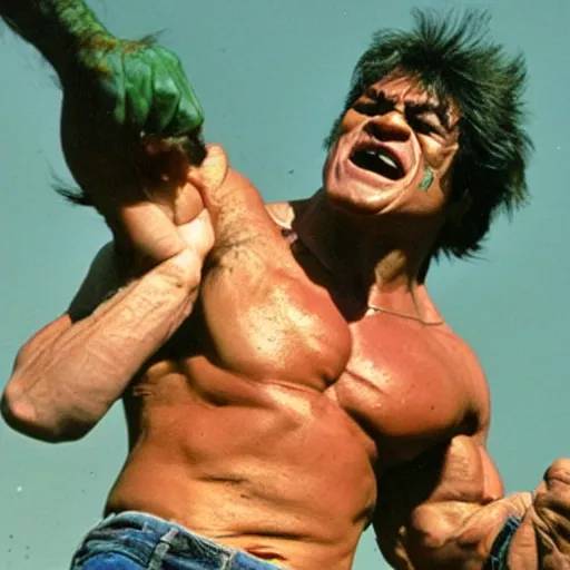 Image similar to hulk performing at woodstock