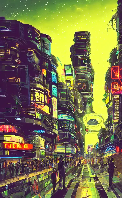 Download Illuminated Lights Cyberpunk Iphone Wallpaper