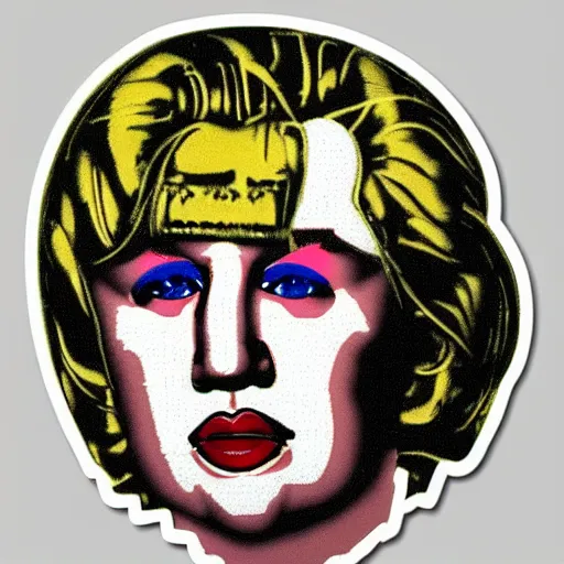 Prompt: vasily petrovych goloborodko, grisha. face. intricate sticker design by andy warhol