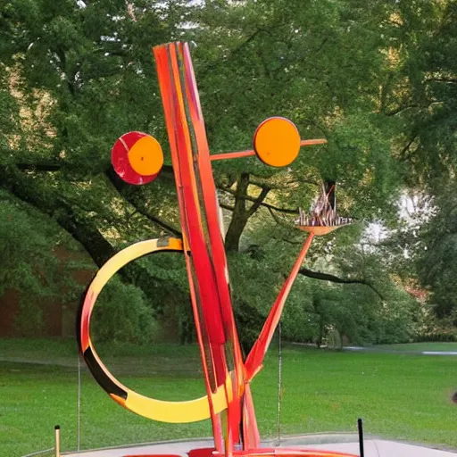 a giant mechanical sculpture made of painted Stable Diffusion