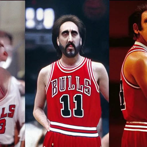 Image similar to Nicolas Cage as a member of the Chicago Bulls