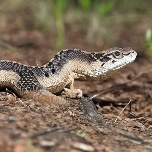 Image similar to rattlesnake morphed with a hawk,hybrid animal