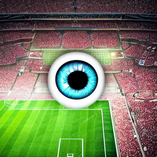 Image similar to an eye with a soccer stadium as the pupil