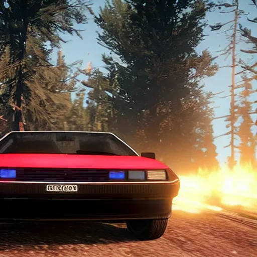 Prompt: delorean in red dead redemption 2