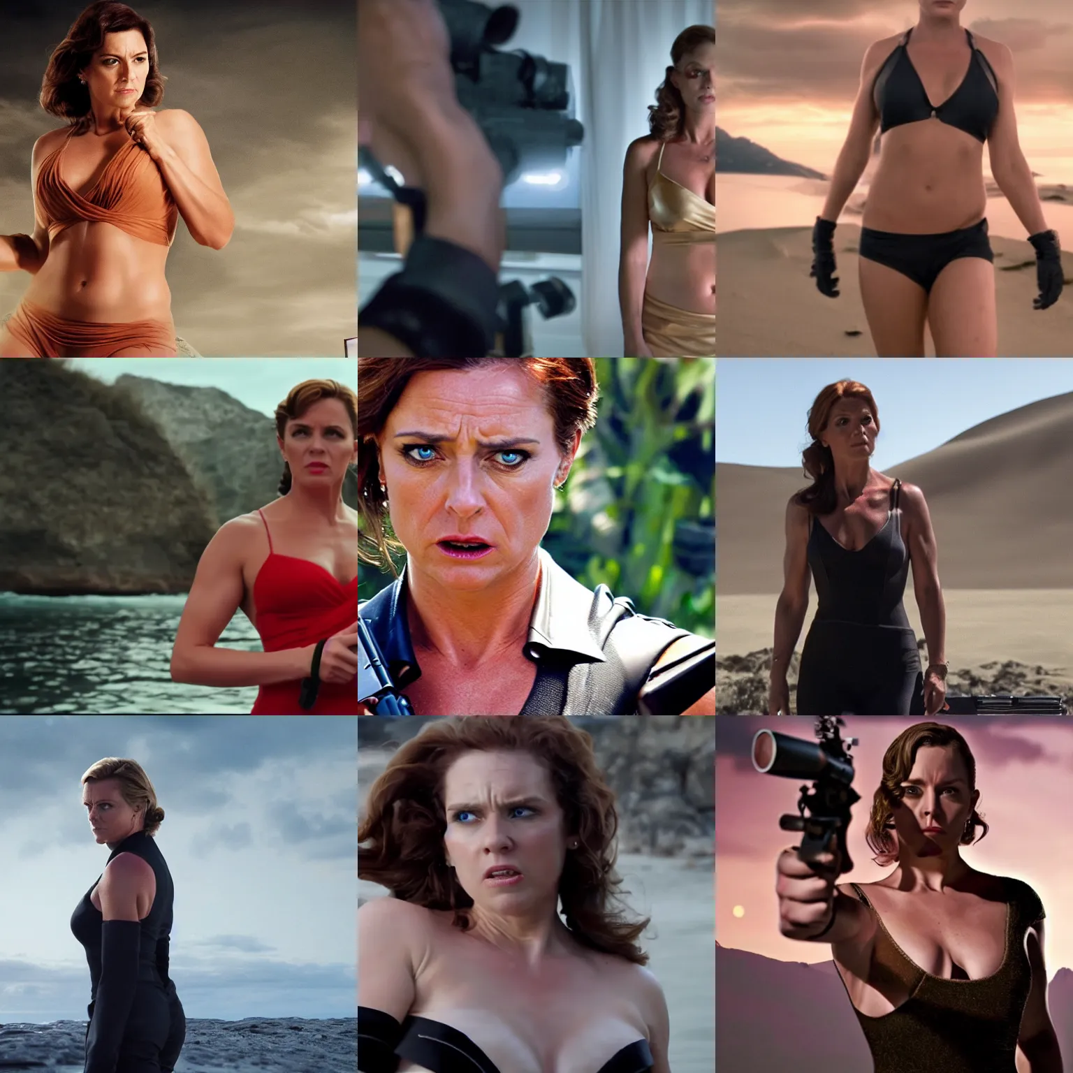Prompt: a burly female James Bond, award-winning cinematography, 4k
