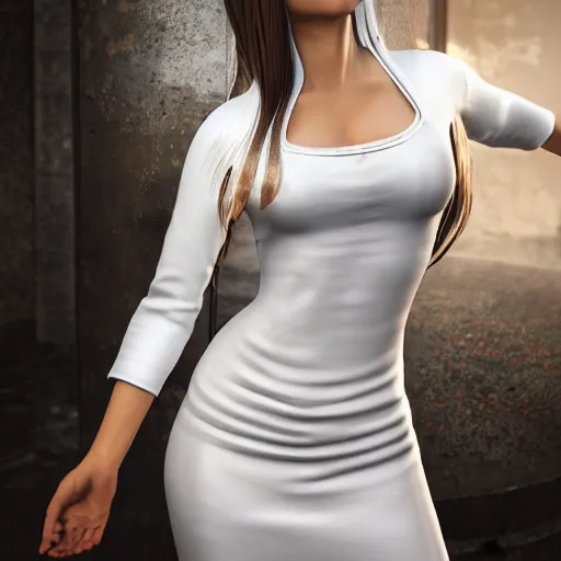 Prompt: muscular oiled woman wearing white ao dai, ultra realistic, concept art, intricate details, highly detailed, photorealistic, octane render, 8 k, unreal engine.