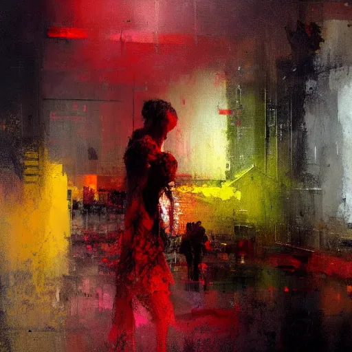 Image similar to abstract painting of a brightly coloured by jeremy mann