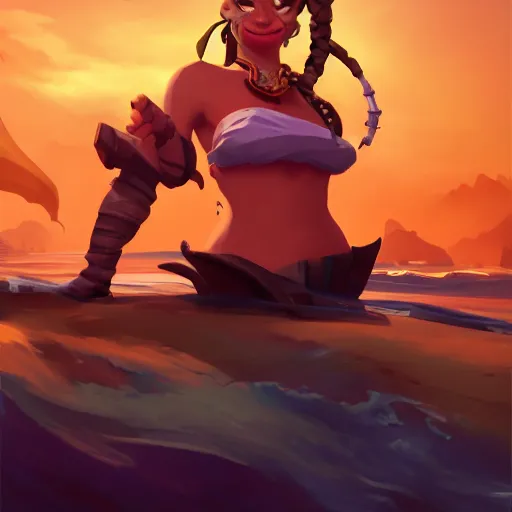 Image similar to jack the pirate mermaid on sea of thieves game avatar hero, behance hd by jesper ejsing, by rhads, makoto shinkai and lois van baarle, ilya kuvshinov, rossdraws global illumination