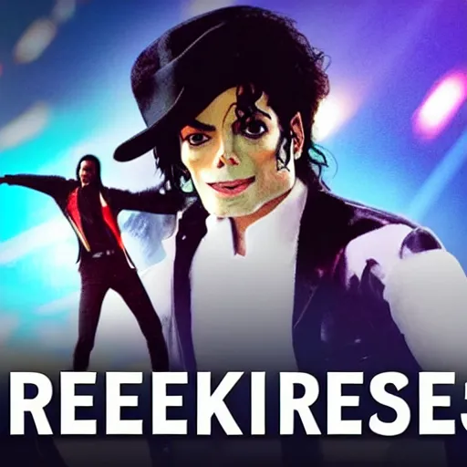 Prompt: Michael Jackson in freefire battlegrounds