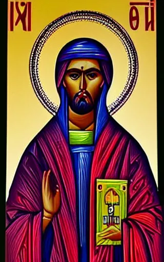 Image similar to orthodox icon of kanye west