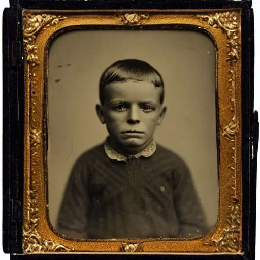 Image similar to facial portrait of a 3 year old boy, 1 9 1 9, ambrotype, by george s. cook, award winning