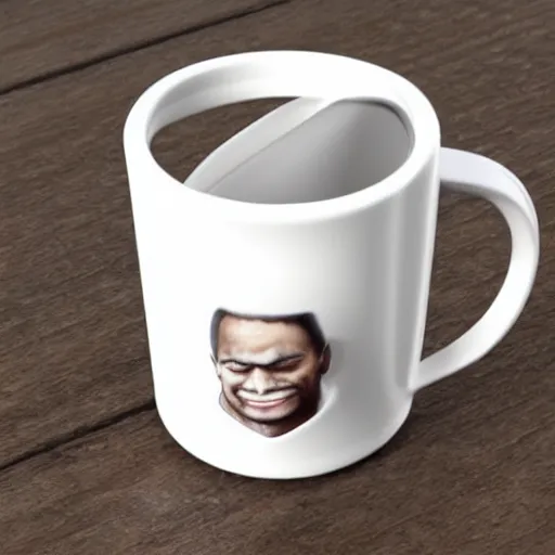 Image similar to a 3 d mug of a beautiful mug on a mug,