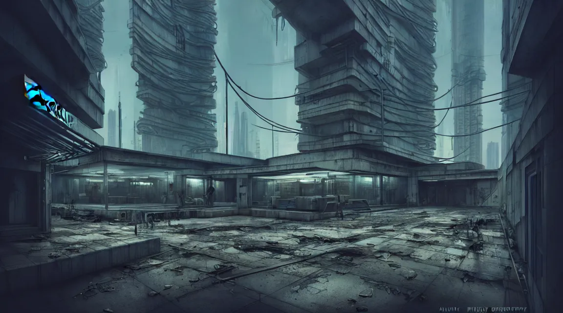 Image similar to highly detailed photography of a modern architecture post - apocalyptic police station, cyberpunk art, photorealistic, trending on artstation, organic architecture, urban archiecture, photorealistic, by wlop, by artgerm, digital art, matte art, octane render, lineart, pop art, retrofuturism, reimagined by industrial light and magic, darksynth