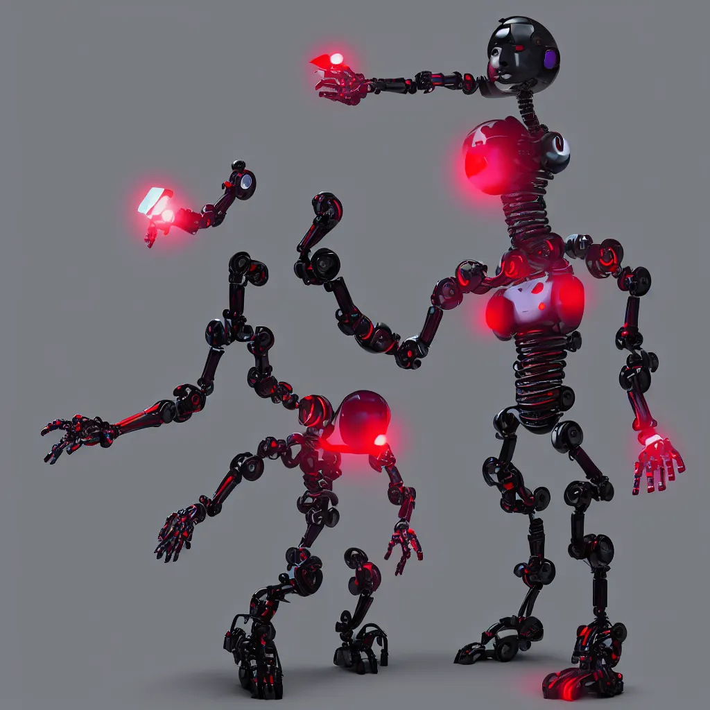 Prompt: sexy bill gates robot by scott cawthon, volumetric lighting, glowing red eyes, terminator, 9 0 s movie poster