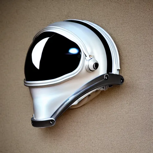 Image similar to highly detailed futuristic alien space helmet product photo