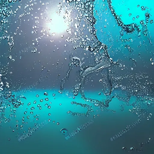 Image similar to army of air bubbles under water, photorealistic