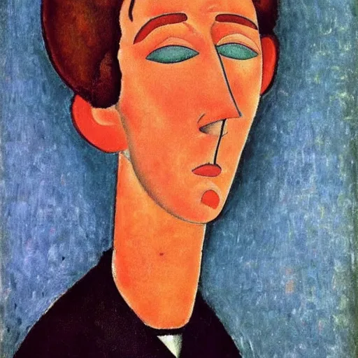 Image similar to handsome squidward, amedeo modigliani