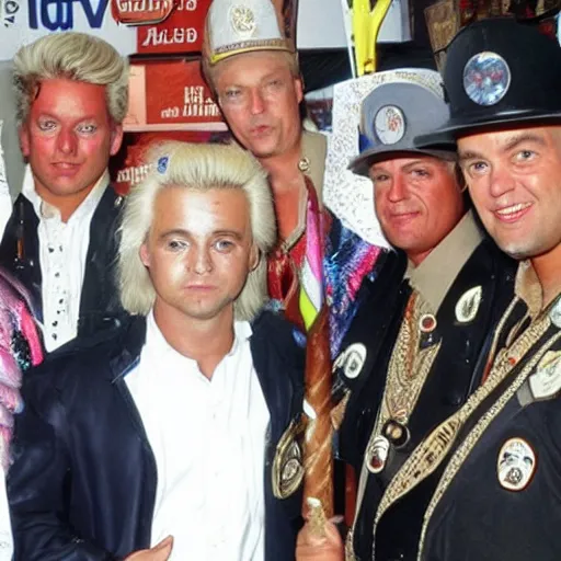 Prompt: geert wilders in the village people n 9