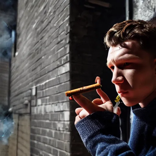tom holland smoking a cigarette outside of an | Stable Diffusion | OpenArt