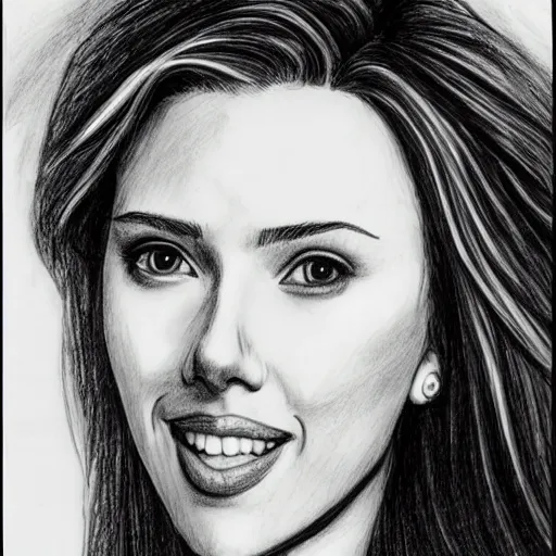 Prompt: a pencil scetch of scarlett johansson